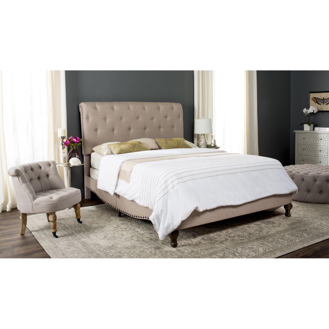 SAFAVIEH Hathaway Bed Taupe Twin