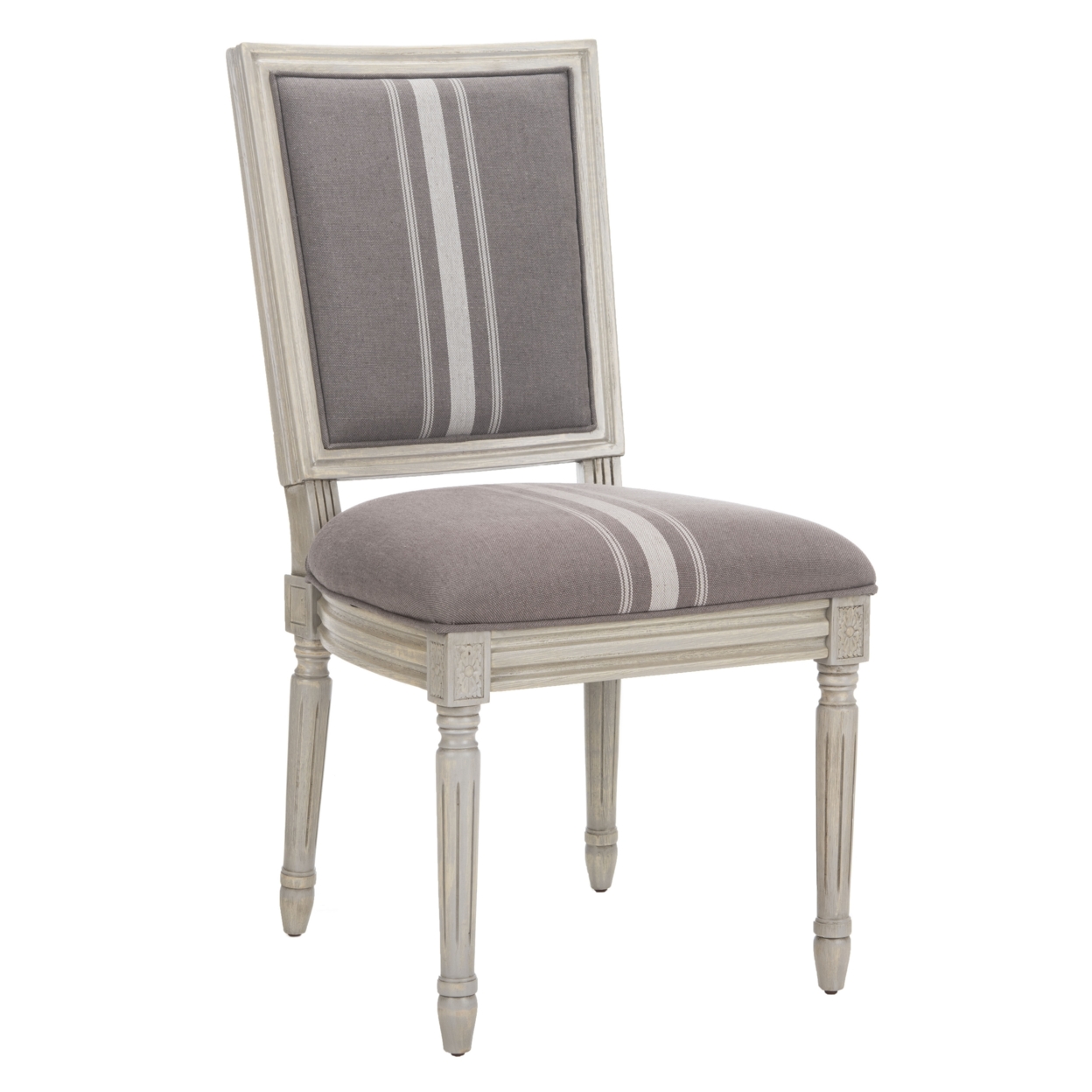 SAFAVIEH Buchanan 19''H French Brasserie Linen Rect Side Chair Grey / Beige
