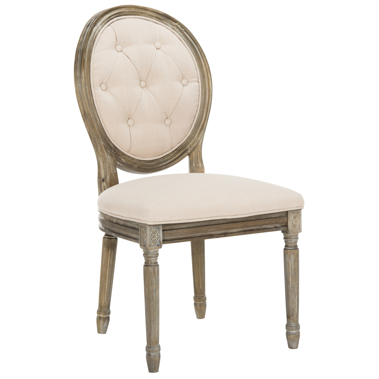 SAFAVIEH Holloway Tufted Oval Side Chair Set Of 2 Beige