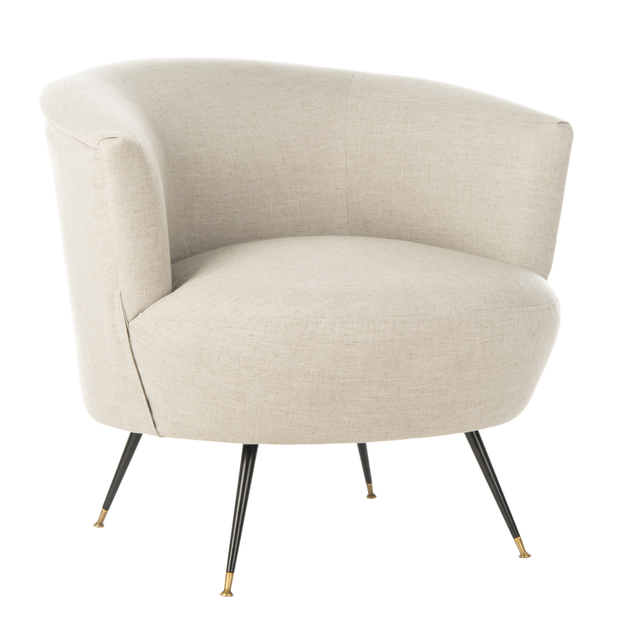 SAFAVIEH Arlette Velvet Retro Mid-Century Accent Chair Light Grey