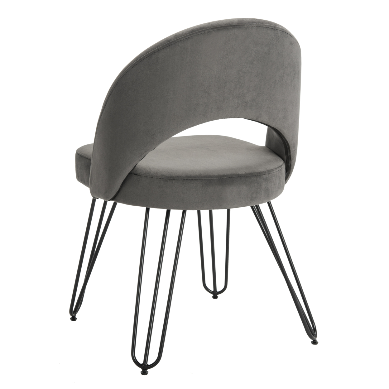 SAFAVIEH Jora Velvet Retro Side Chair Set Of 2 Dark Grey