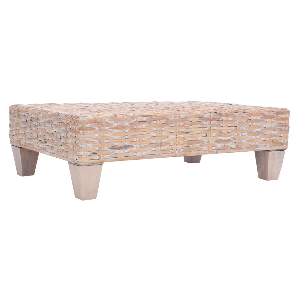 SAFAVIEH Leary Bench Natural White Wash