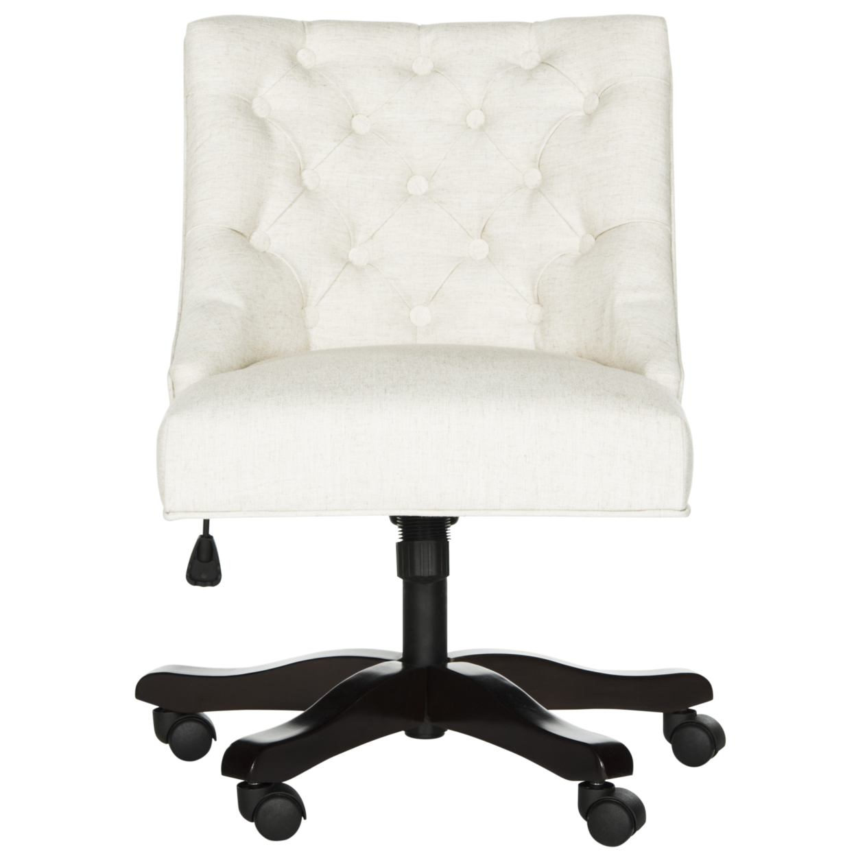 SAFAVIEH Soho Tufted Linen Swivel Desk Chair Creme