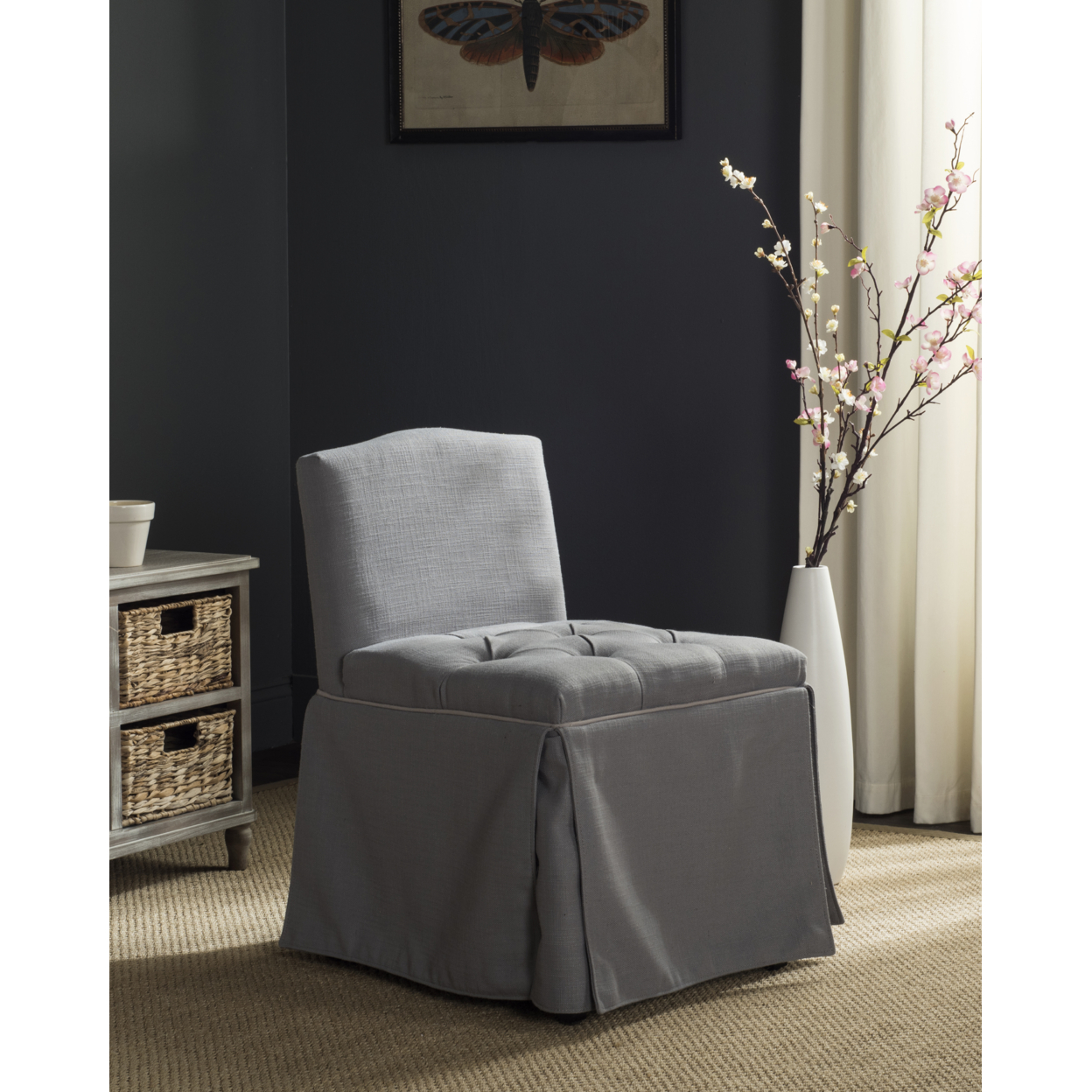 SAFAVIEH Betsy Vanity Chair Artic Grey / Taupe
