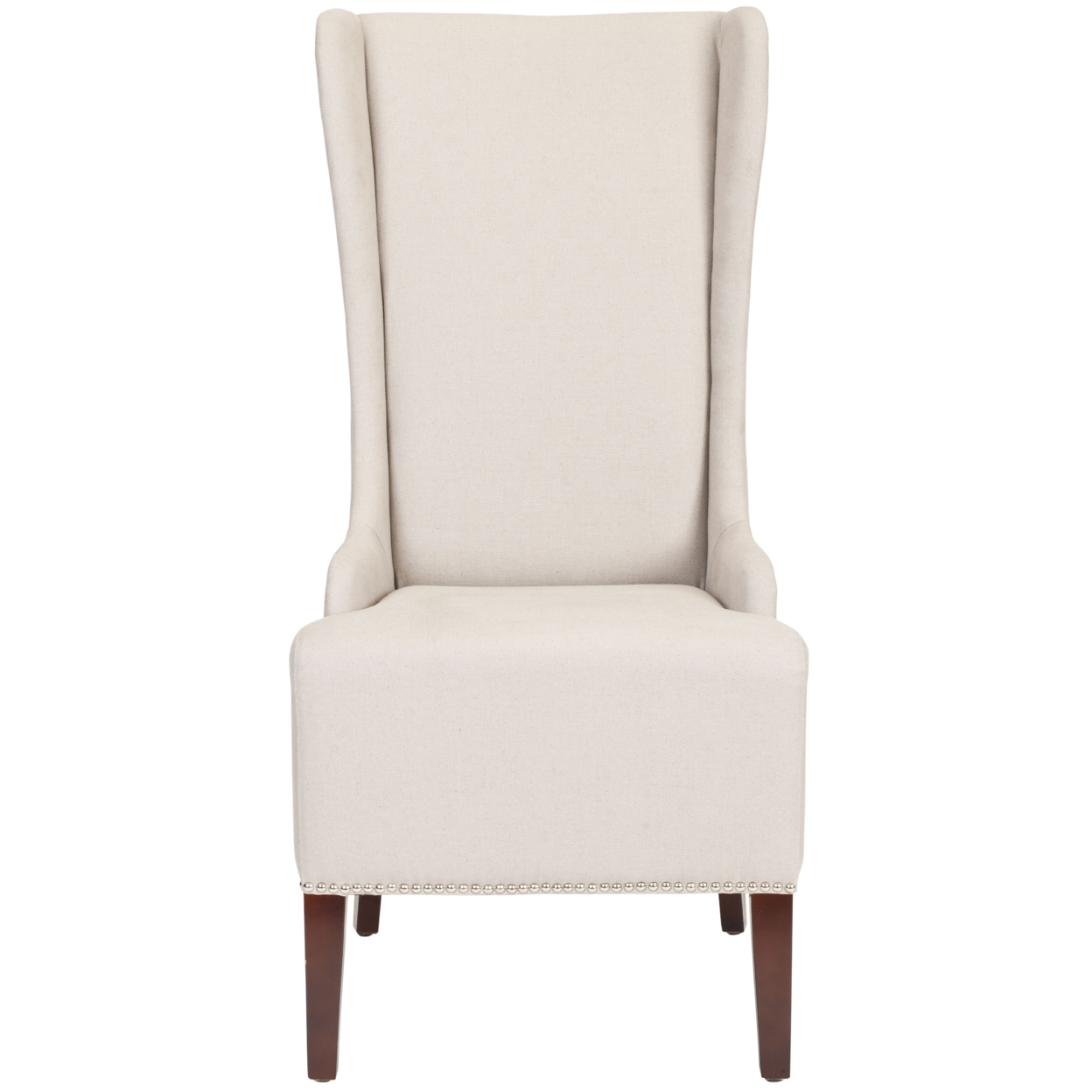 SAFAVIEH Bacall 20''H Linen Dining Chair Silver Nail Head Taupe