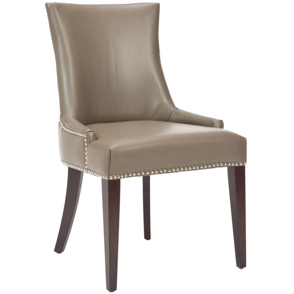 SAFAVIEH Becca 19''H Faux Leather Dining Chair Silver Nail Head Clay