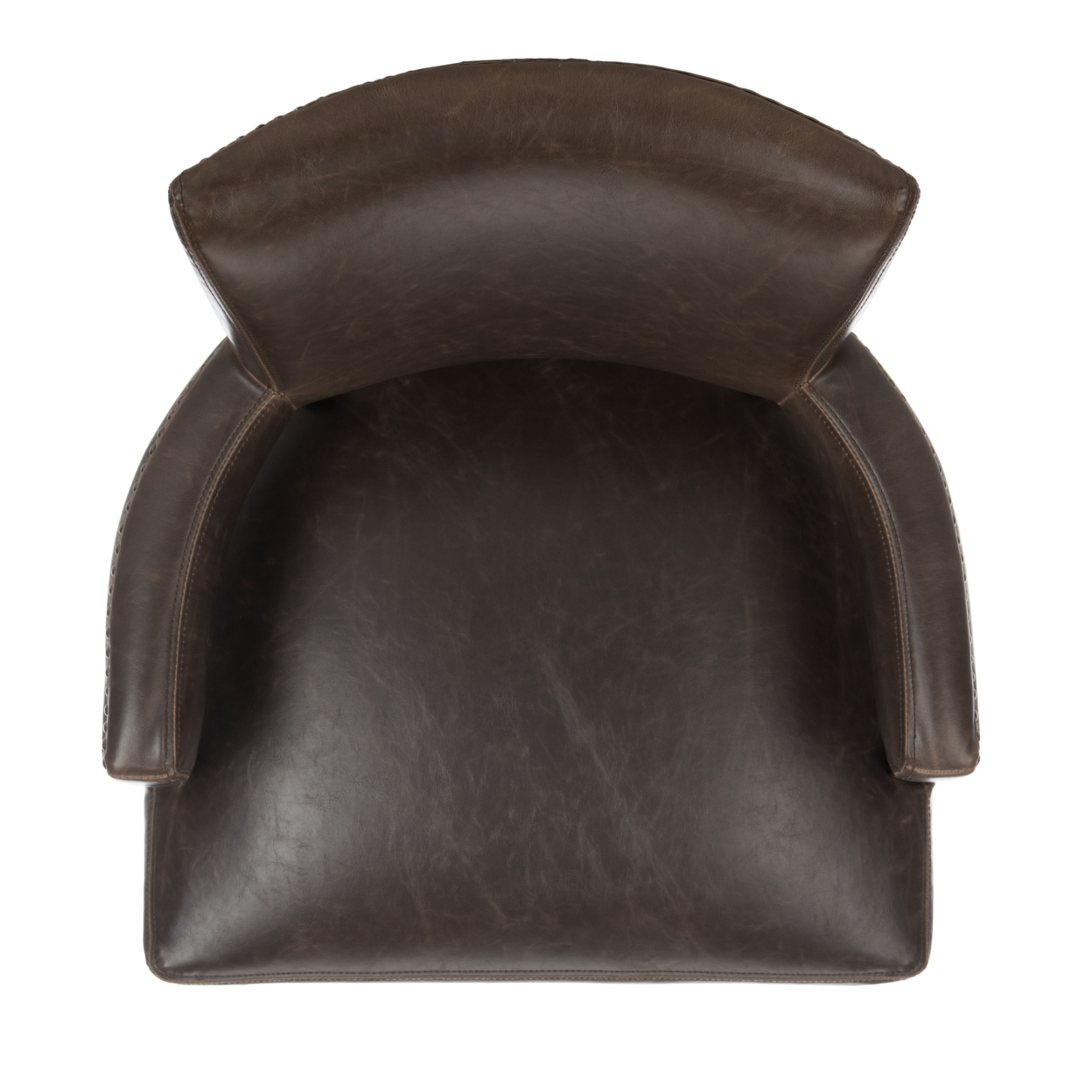 SAFAVIEH Desa 21''H Arm Chair Brass Nail Head Antique Brown