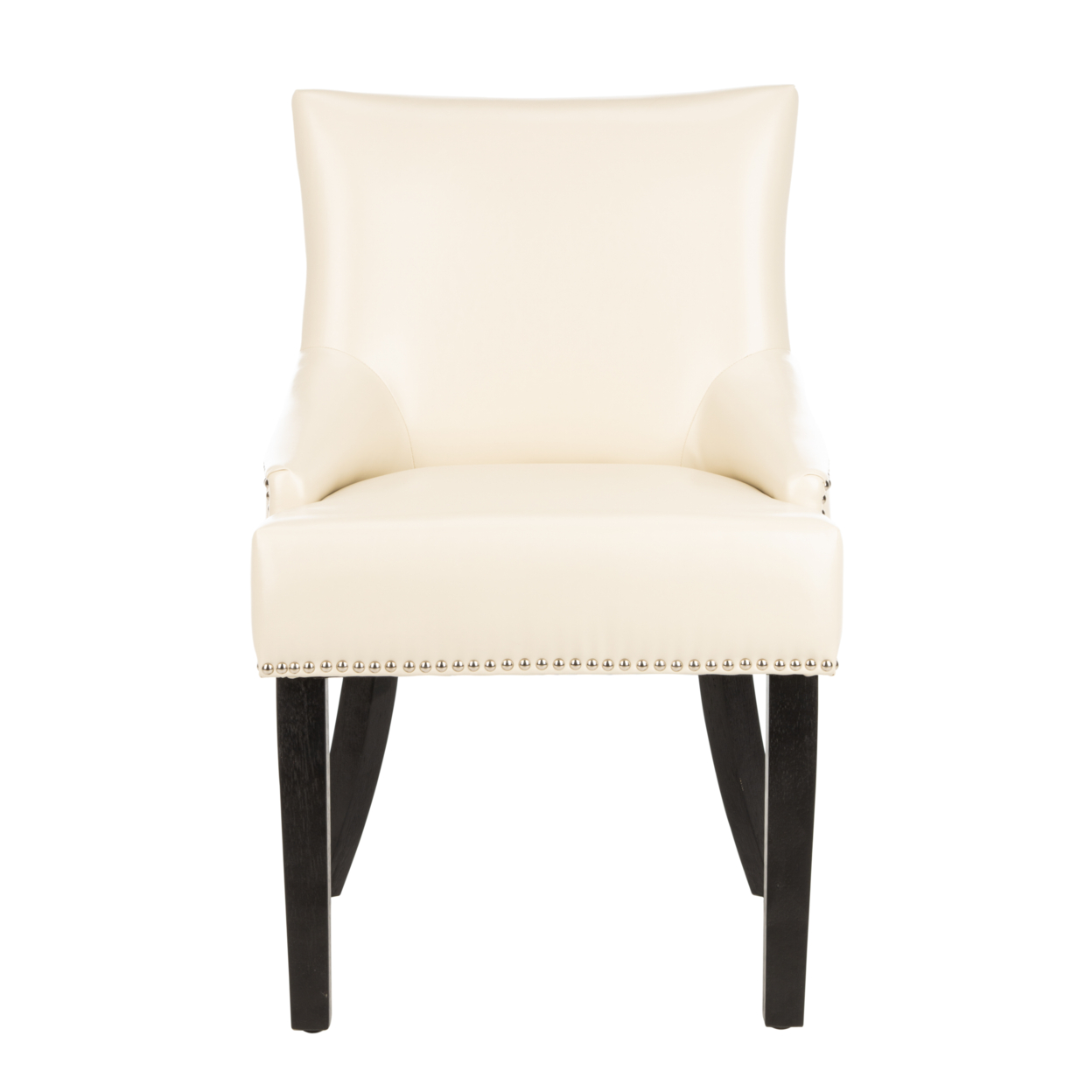 SAFAVIEH Lotus 19''H KD Side Chair Set Of 2 Silver Nail Head Flat Cream
