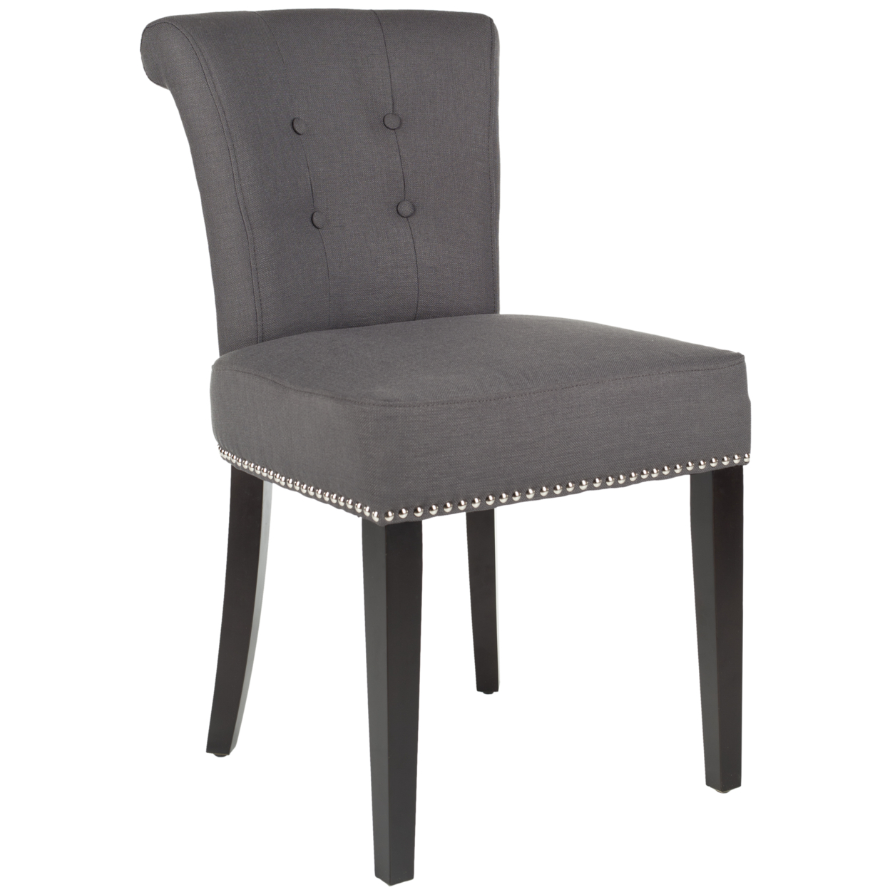SAFAVIEH Sinclair 21''H Ring Chair Set Of 2 Silver Nail Head Grey
