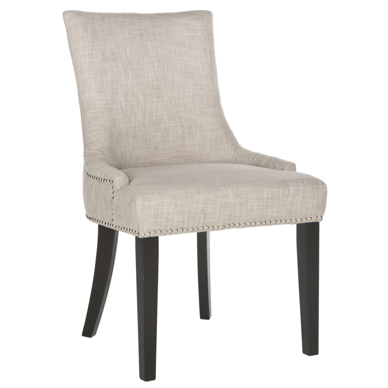 SAFAVIEH Lester 19''H Dining Chair Set Of 2 Silver Nail Head Grey