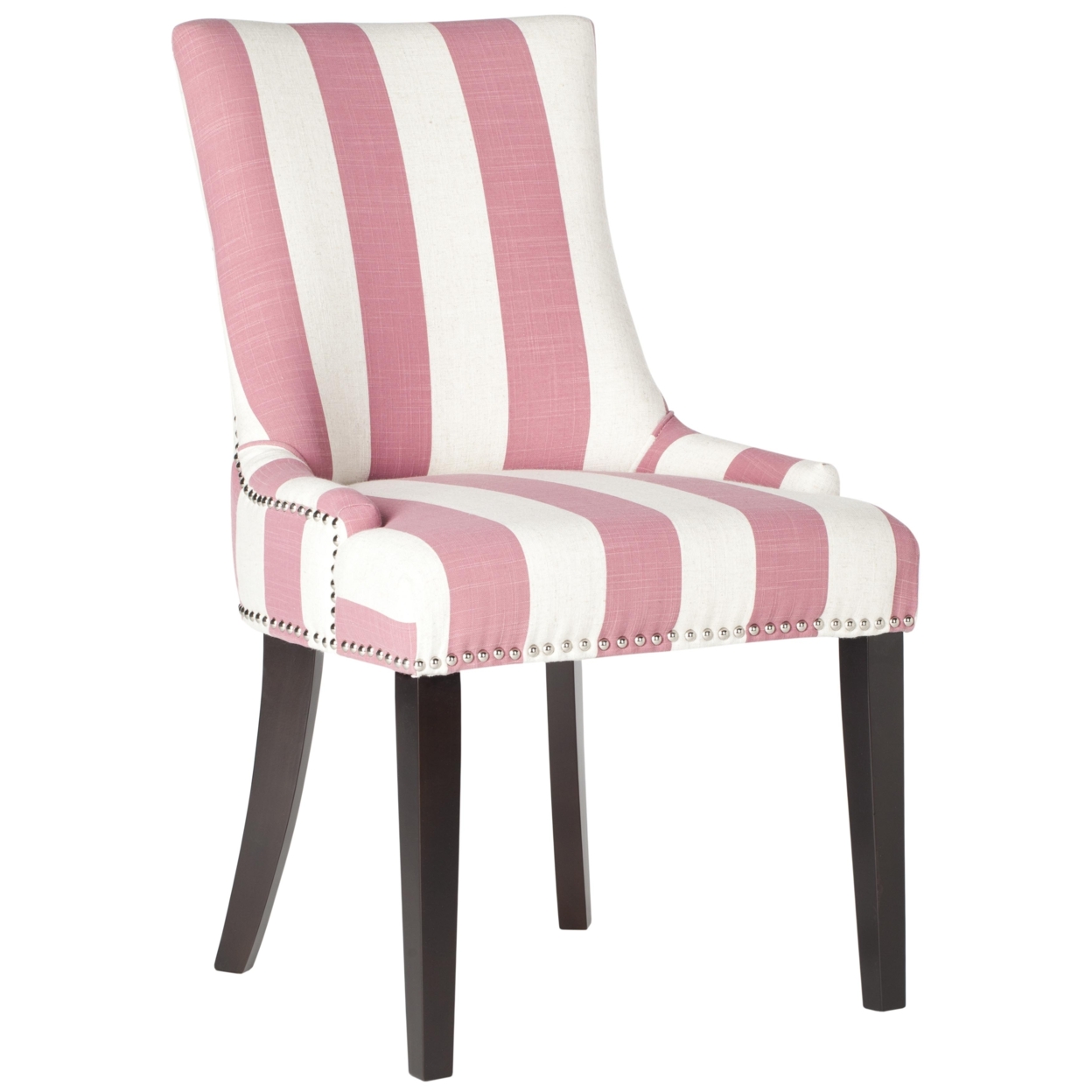 SAFAVIEH Lester 19''H Awning Stripes Dining Chair Set Of 2 Pink / White