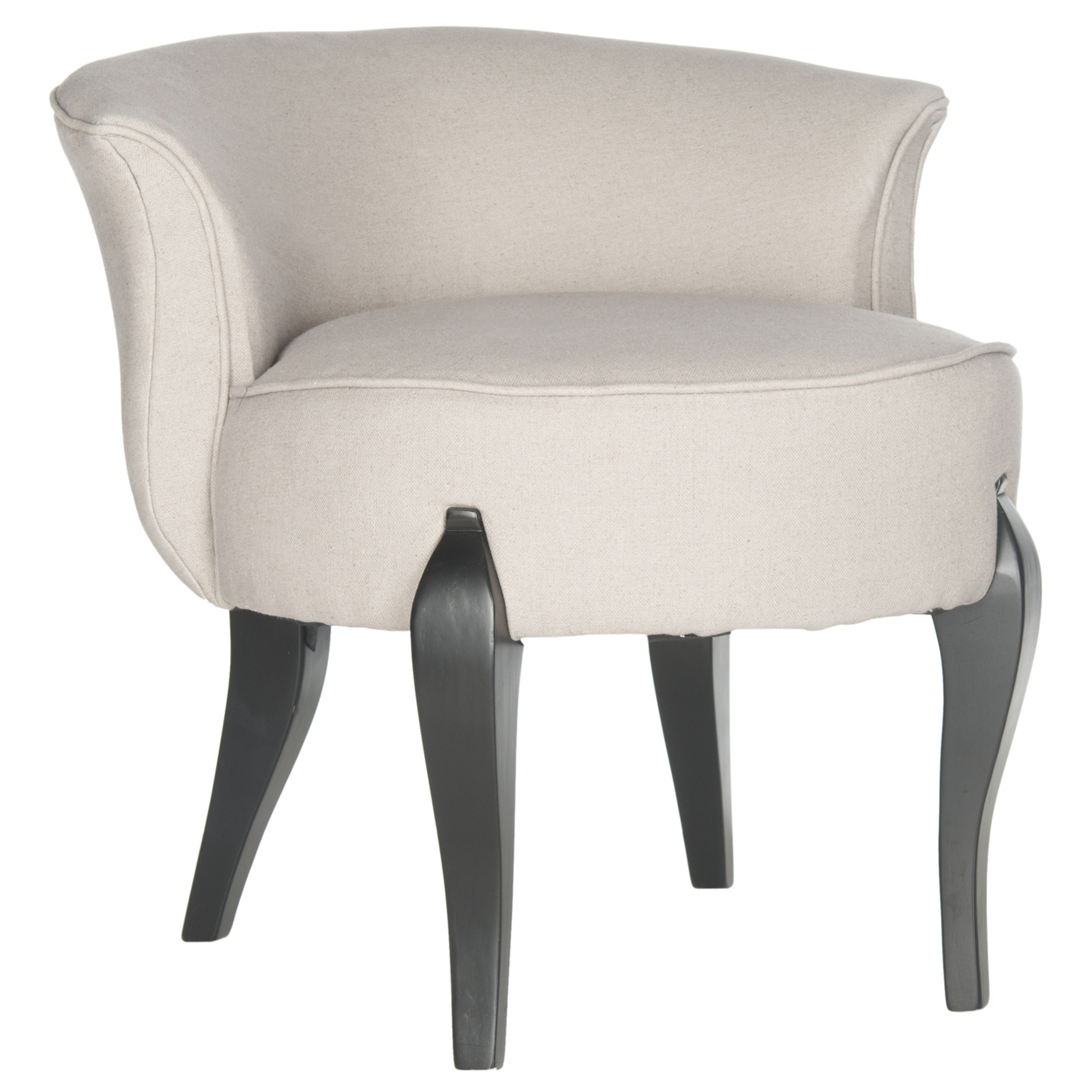SAFAVIEH Mora French Leg Linen Vanity Chair Taupe