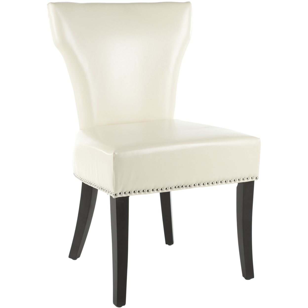 SAFAVIEH Jappic 22''H KD Side Chair Set Of 2 Silver Nail Head Flat Cream