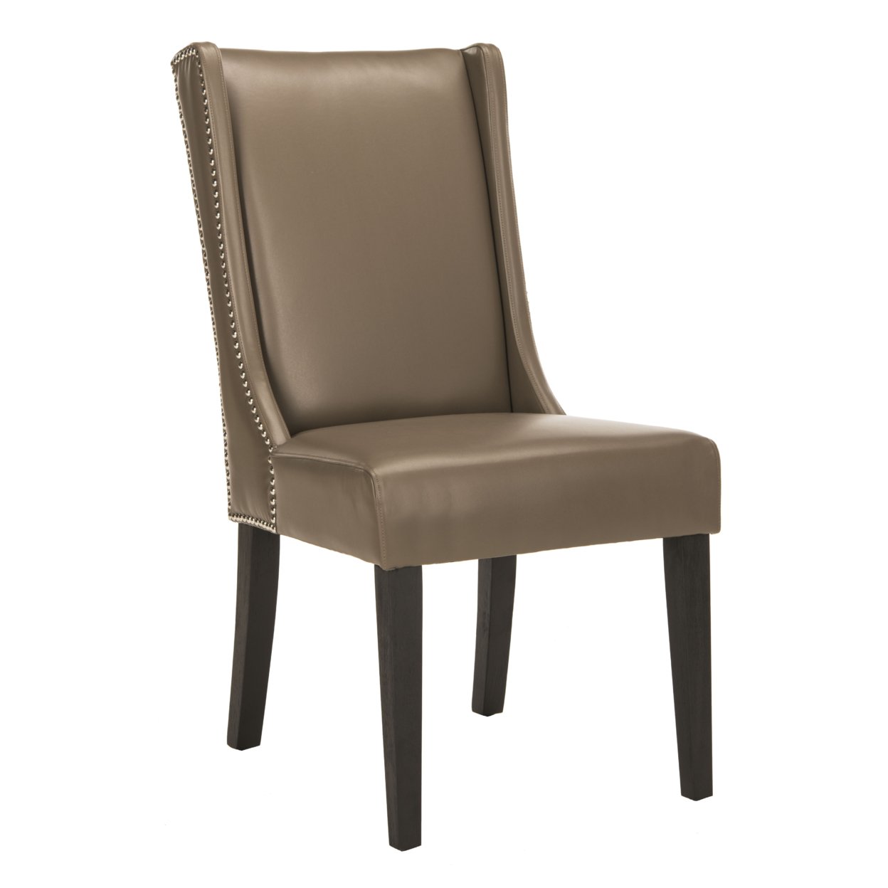 SAFAVIEH Bowie 20''H Tufted Side Chair Set Of 2 Taupe / Espresso
