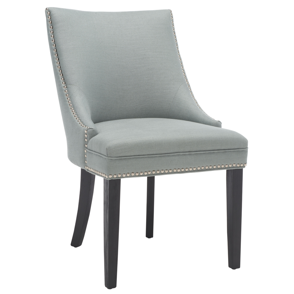 SAFAVIEH Afton 20''H Side Chair Set Of 2 Silver Nail Head Light Blue