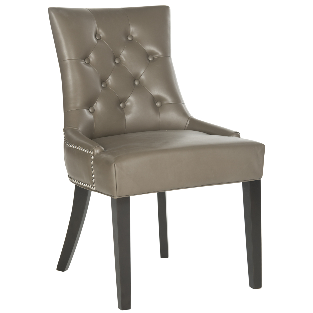 SAFAVIEH Harlow 19''H Tufted Ring Chair Set Of 2 Silver Nail Head Clay