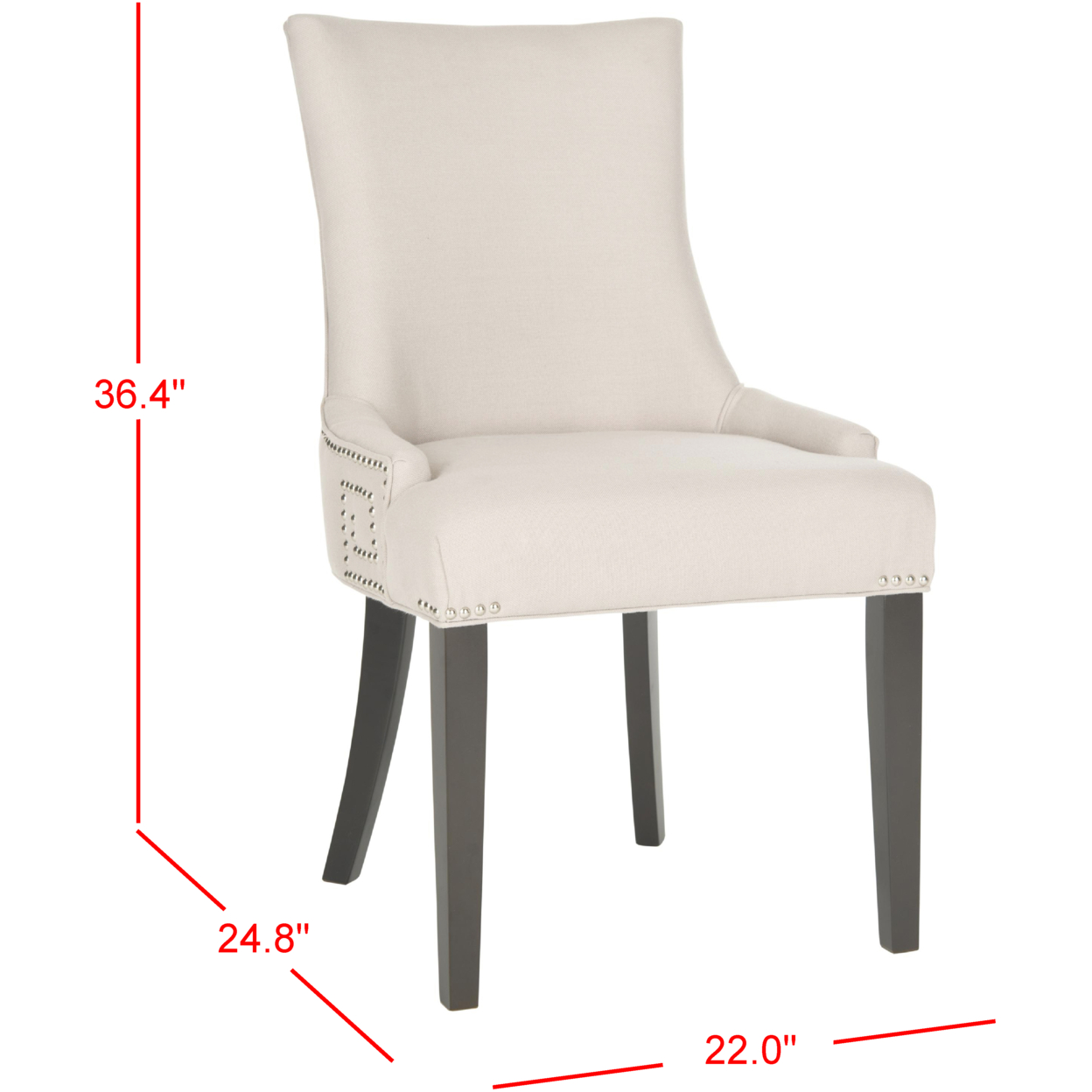 SAFAVIEH Gretchen 20''H Side Chair Set Of 2 Silver Nail Head Taupe