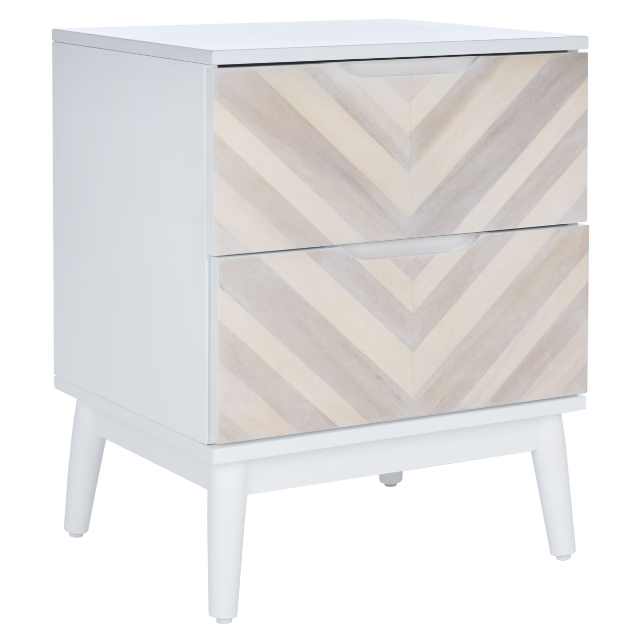 SAFAVIEH Tay 2-Drawer Patterned Night Stand White Washed