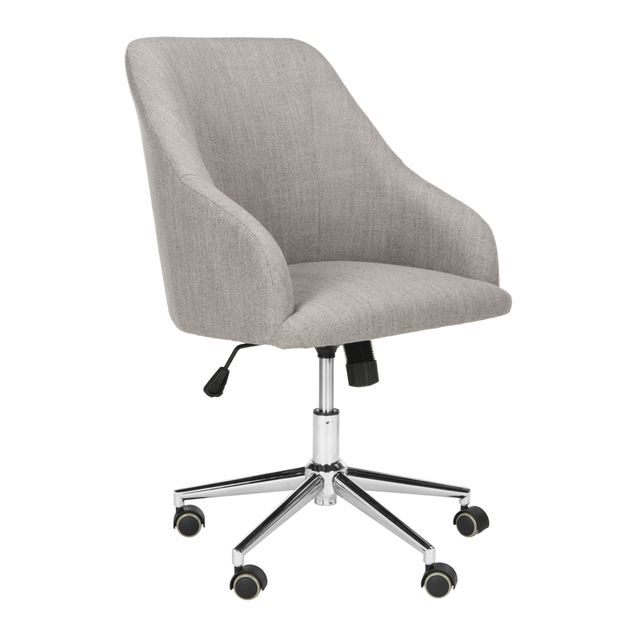 SAFAVIEH Adrienne Linen Chrome Leg Swivel Office Chair Grey / Chrome