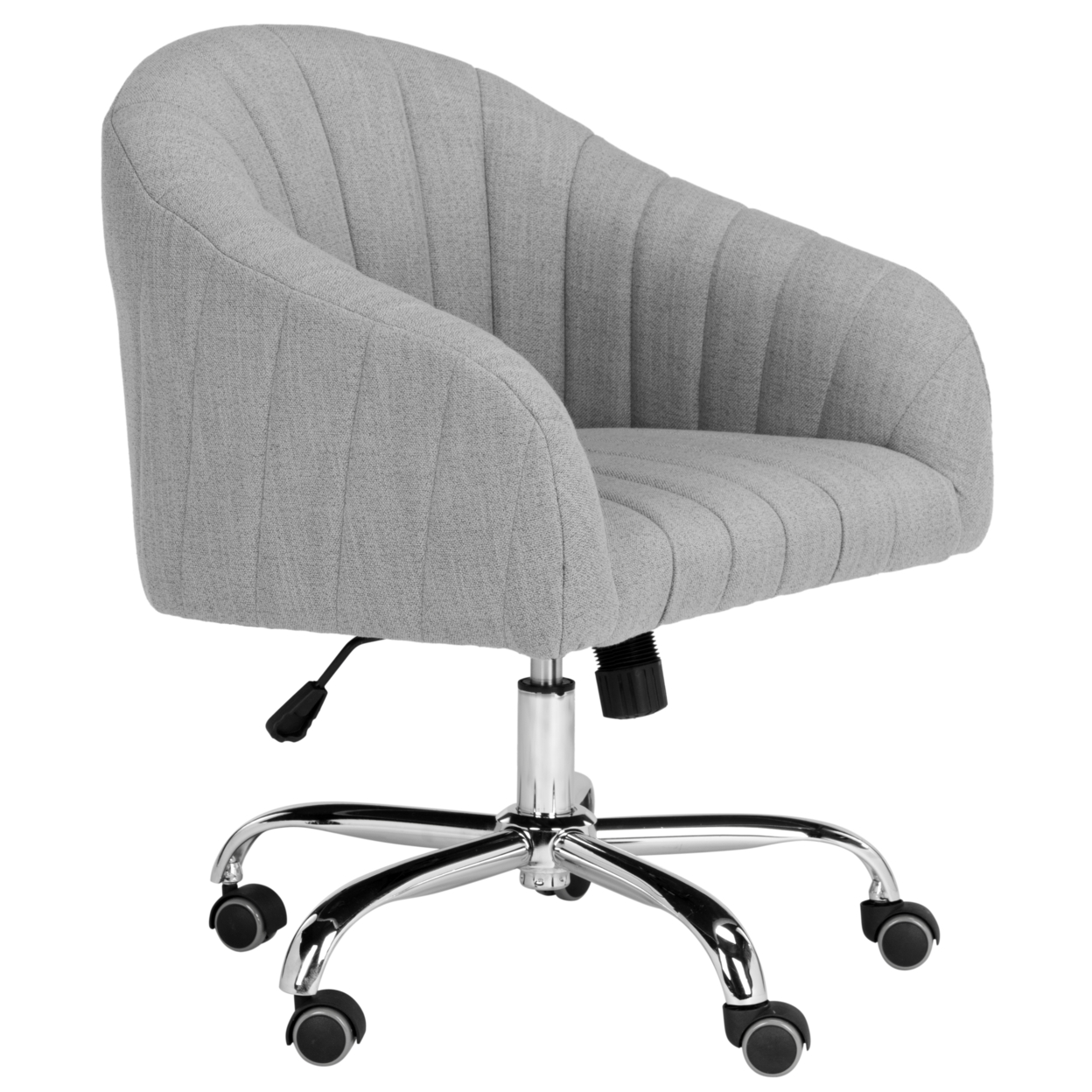 SAFAVIEH Themis Linen Chrome Leg Swivel Office Chair Grey / Chrome