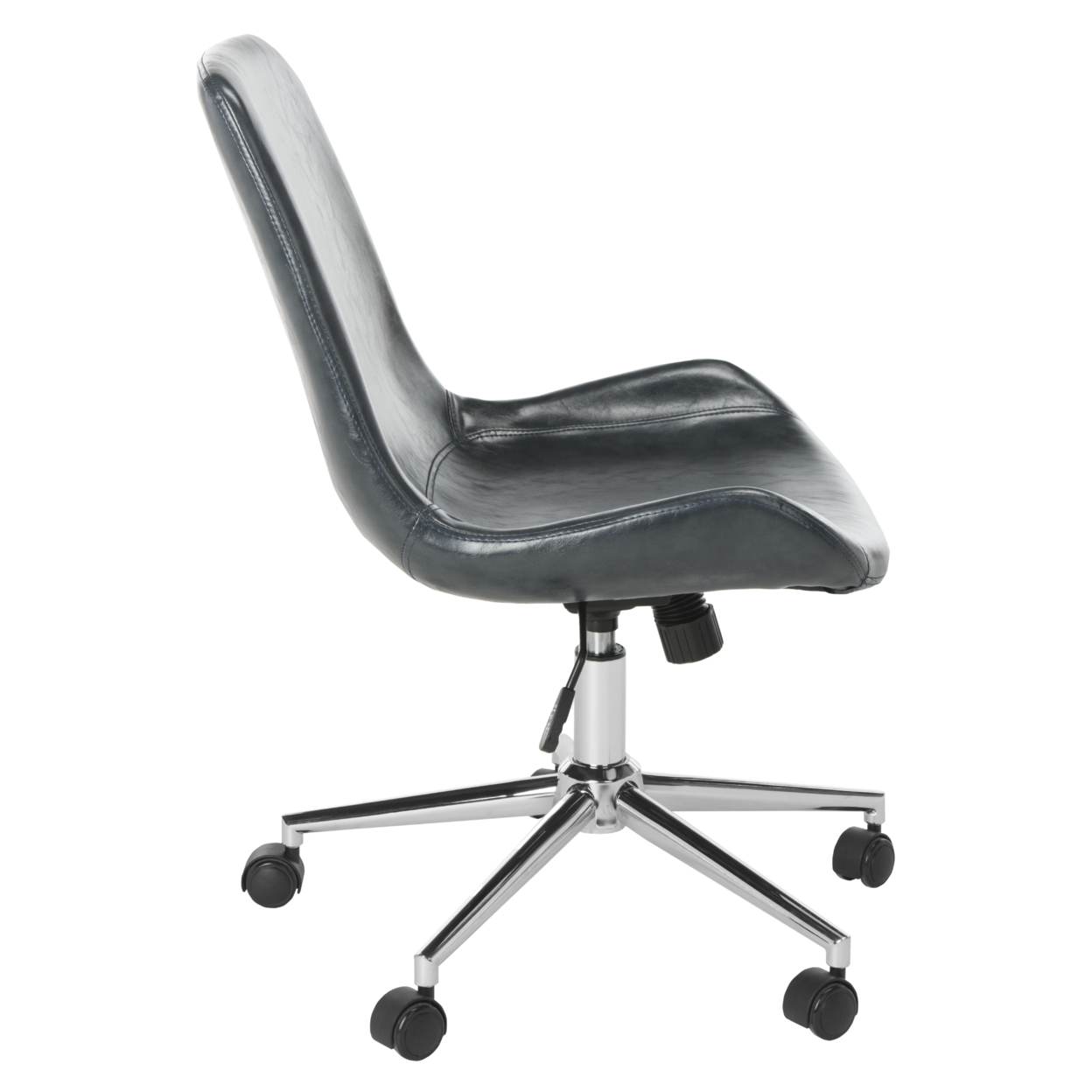 SAFAVIEH Fletcher Swivel Office Chair Dark Grey / Chrome