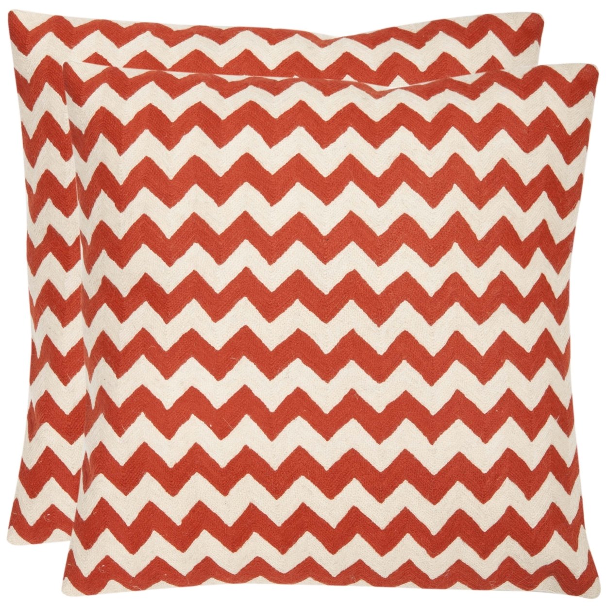 SAFAVIEH Striped Tealea Pillow Set Of 2 Orange Sunburst