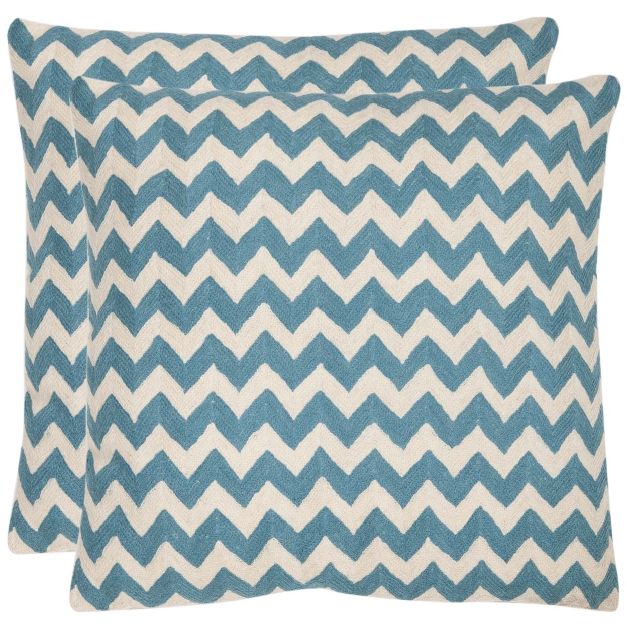 SAFAVIEH Striped Tealea Pillow Set Of 2 Blue Rain