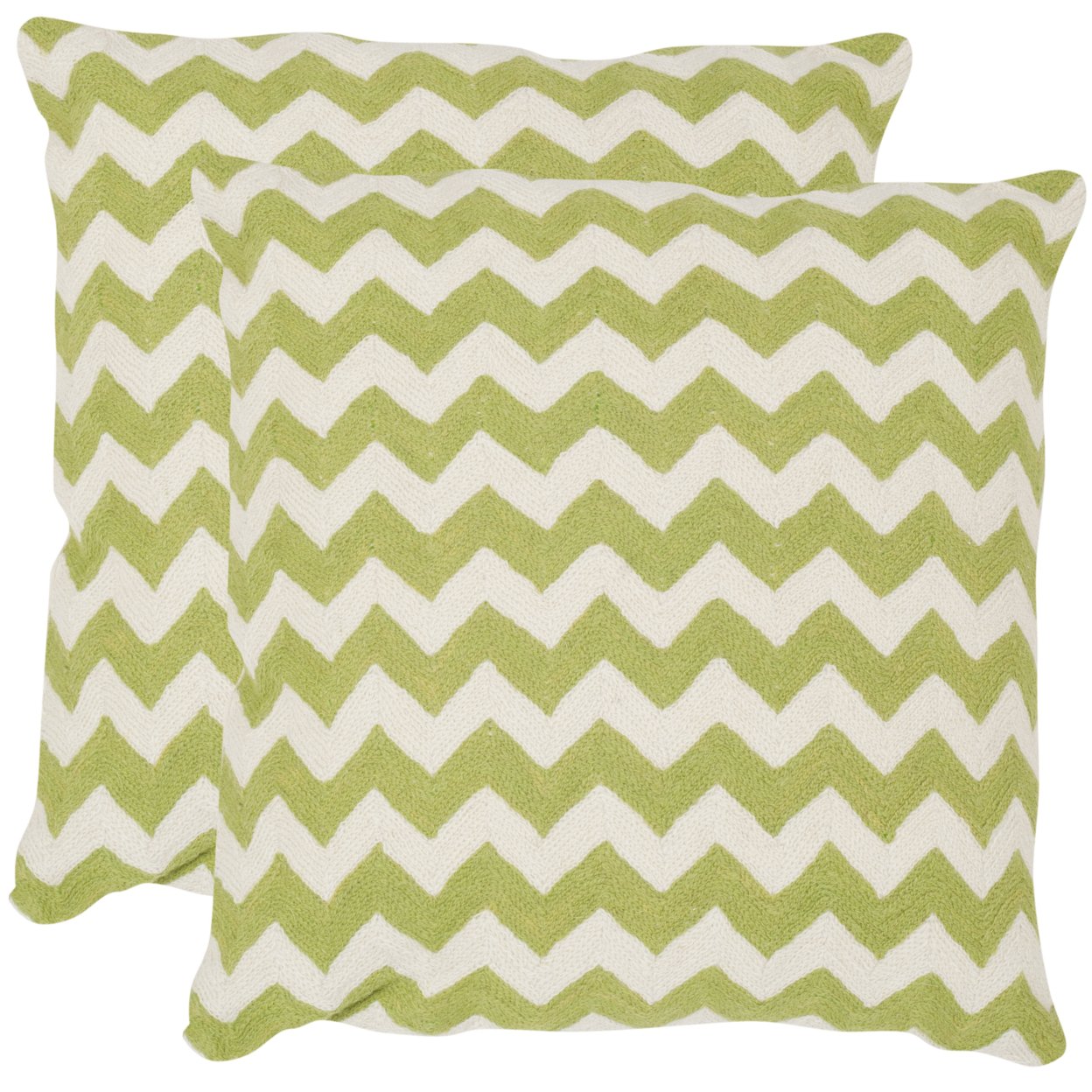 SAFAVIEH Striped Tealea Pillow Set Of 2 Lime Green