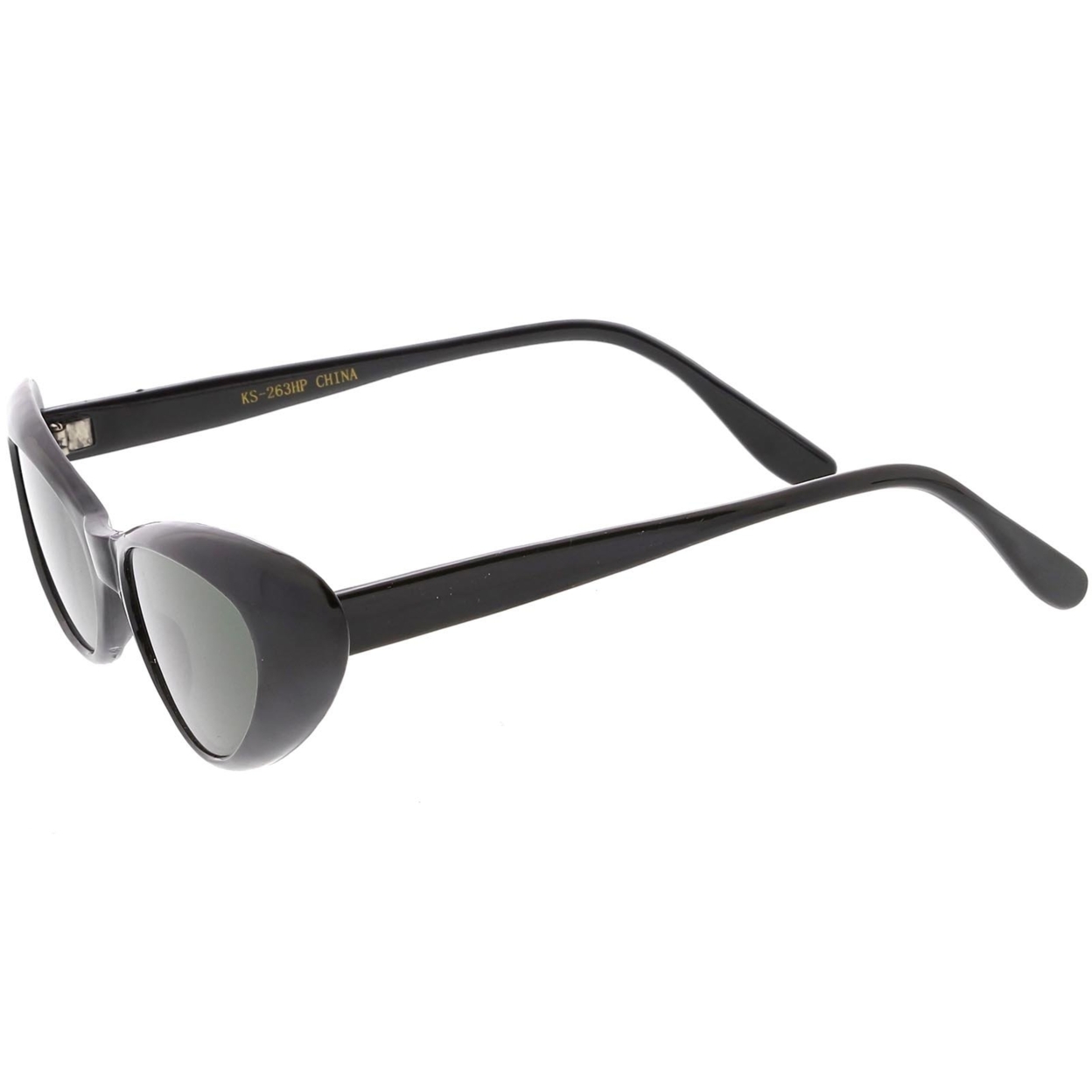 True Vintage Cat Eye Sunglasses Neutral Colored Lens 48mm - Black / Smoke
