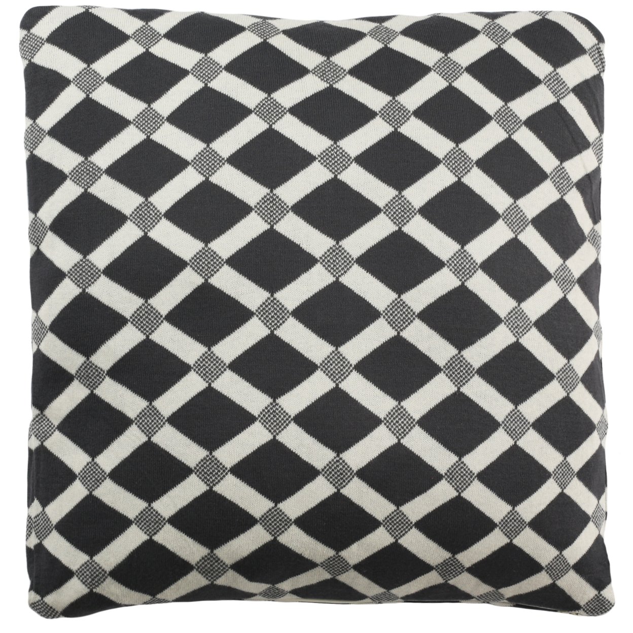 SAFAVIEH Diamond Knit Pillow Dark Grey / Natural