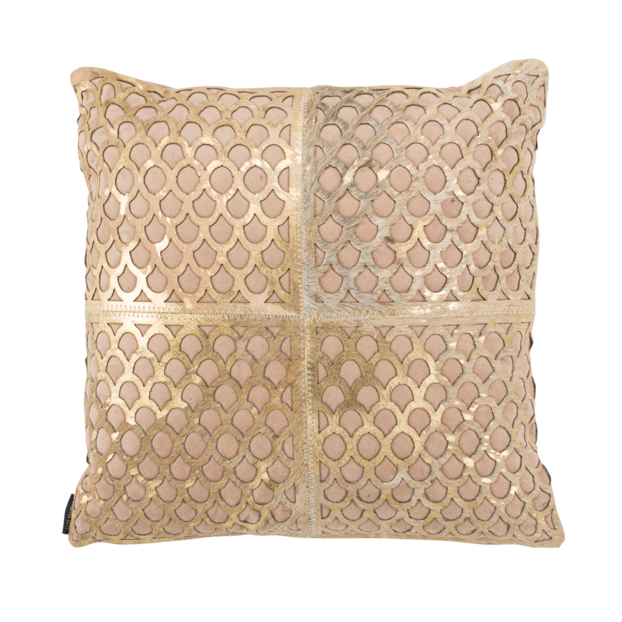 SAFAVIEH Metallic Fin Cowhide Pillow Gold / Beige