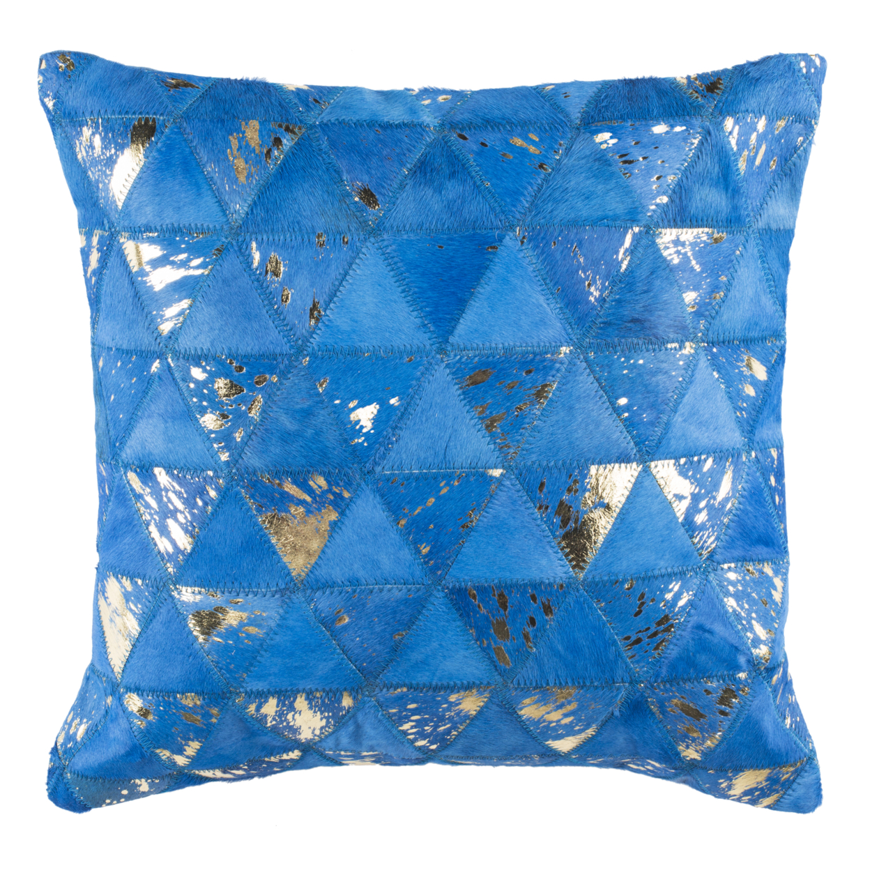 SAFAVIEH Clairton Metallic Cowhide 20 X 20 Pillow Blue