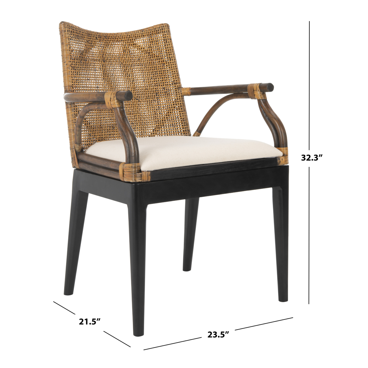 SAFAVIEH Gianni Arm Chair Brown / Black