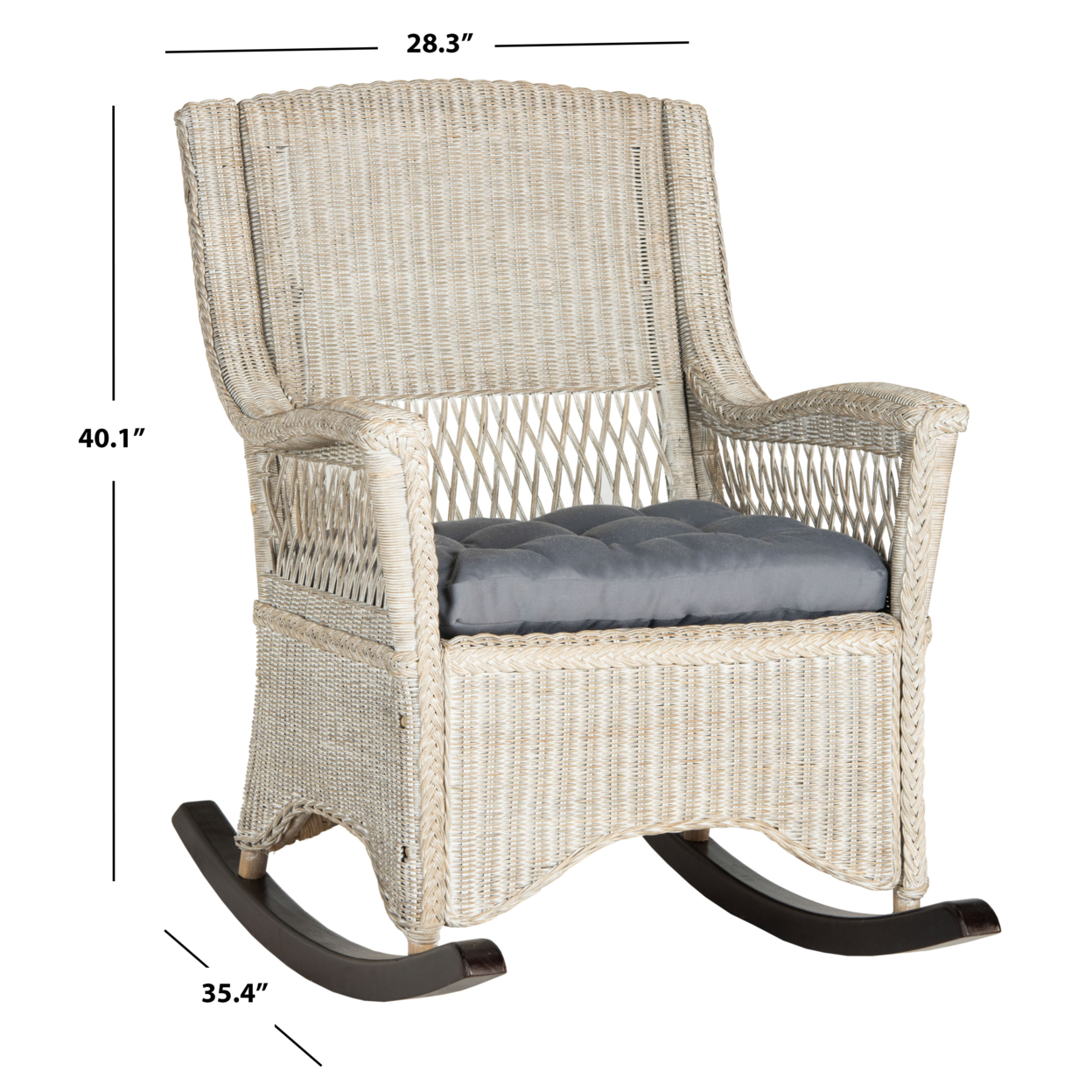 SAFAVIEH Aria Rocking Chair Antique / Grey