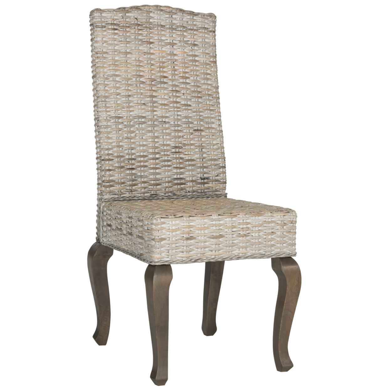 SAFAVIEH Milos 18''H Wicker Dining Chair White Washed