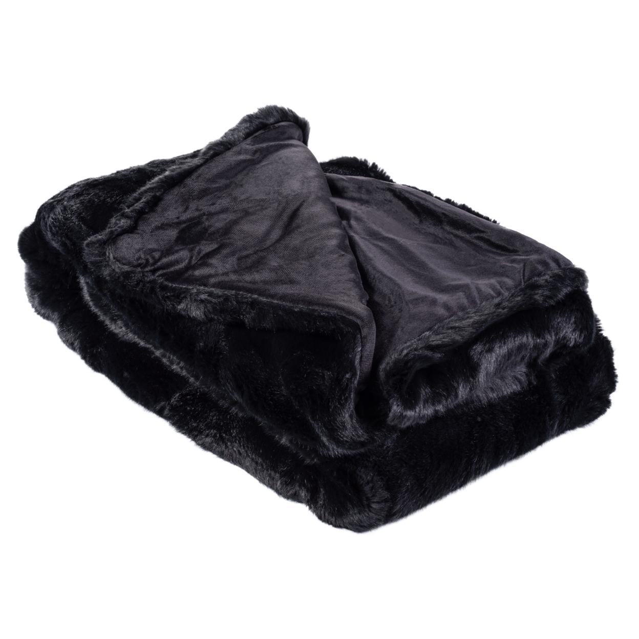 SAFAVIEH Faux Mink Throw Blanket Black