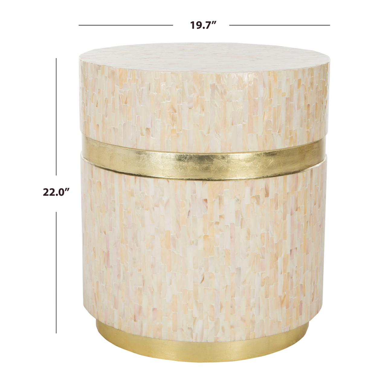 SAFAVIEH Perla Mosaic Round Side Table Pink Champagne / Gold