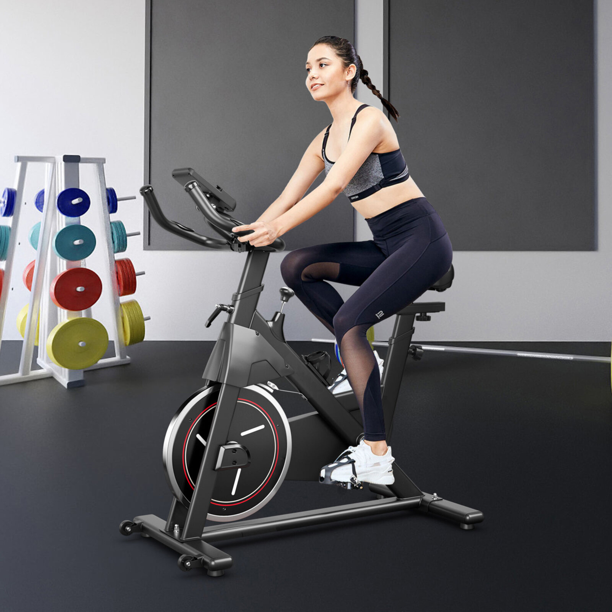 Stationary Exercise Bike Cycling Bike W/22Lbs Flywheel Home Fitness Gym Cardio