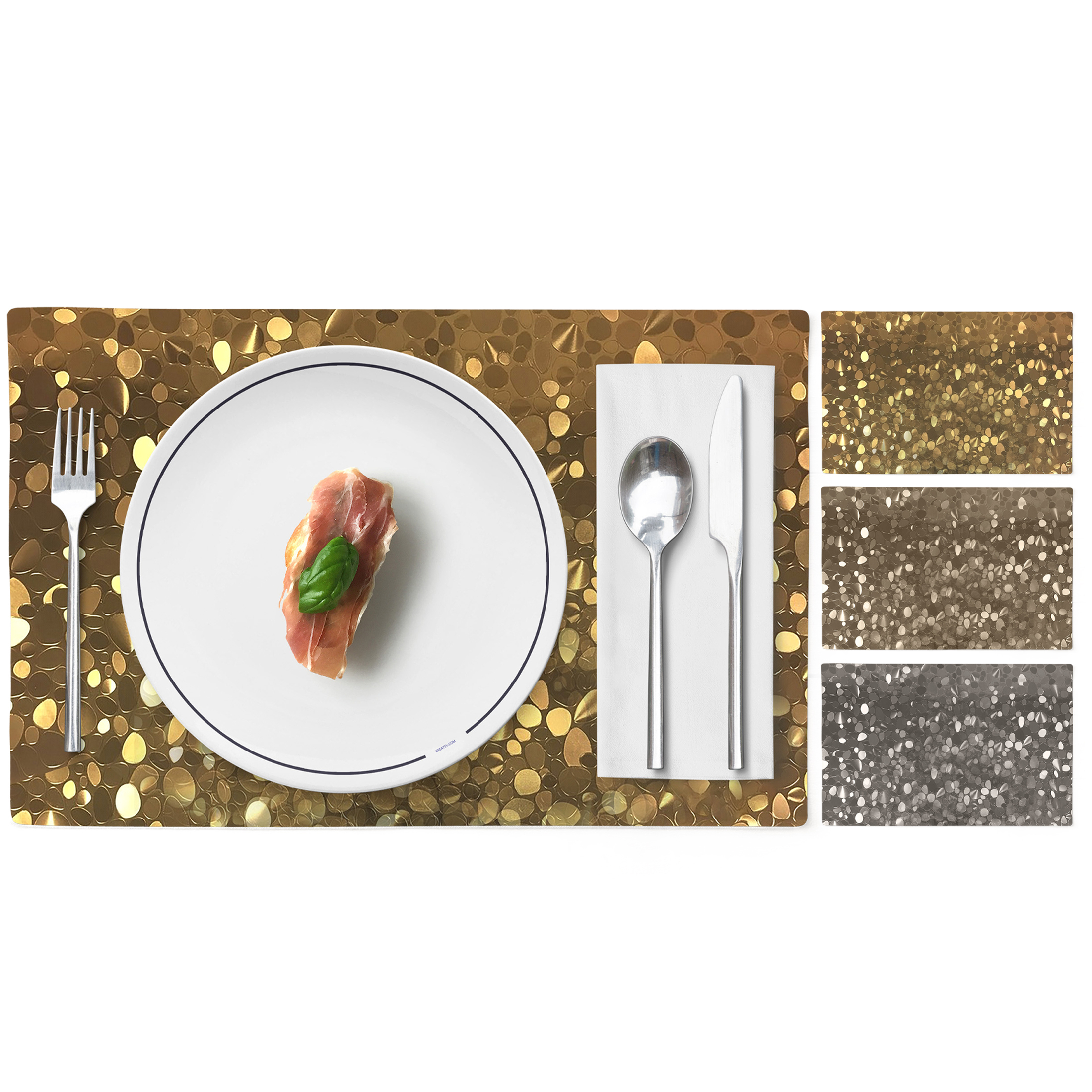4-Piece: Non-Slip Heat Resistant Metallic Rectangular Place Mats For Dining Table 12 X 18