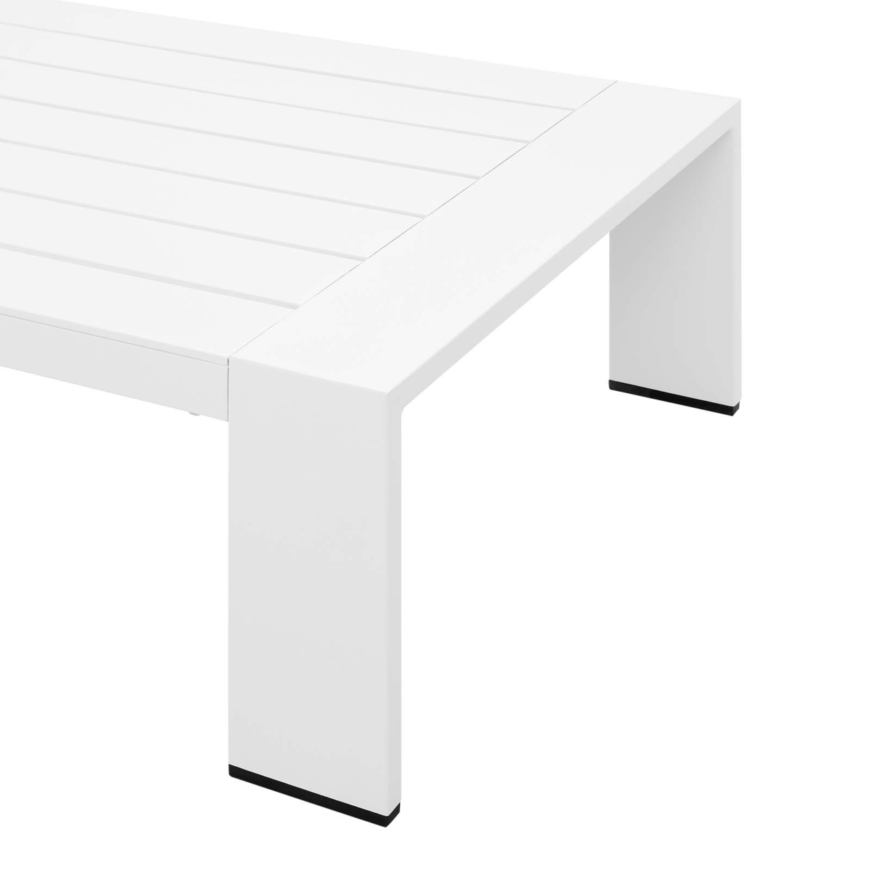 Tahoe Outdoor Patio Powder-Coated Aluminum Coffee Table, White