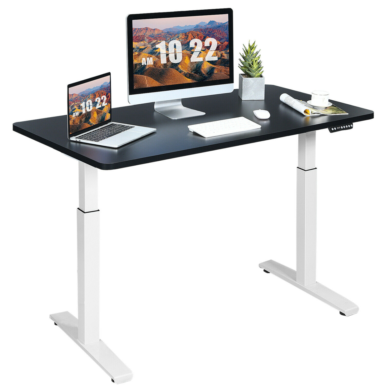 Electric 55''x28'' Standing Desk Adjustable Sit To Stand W/ Controller - Black