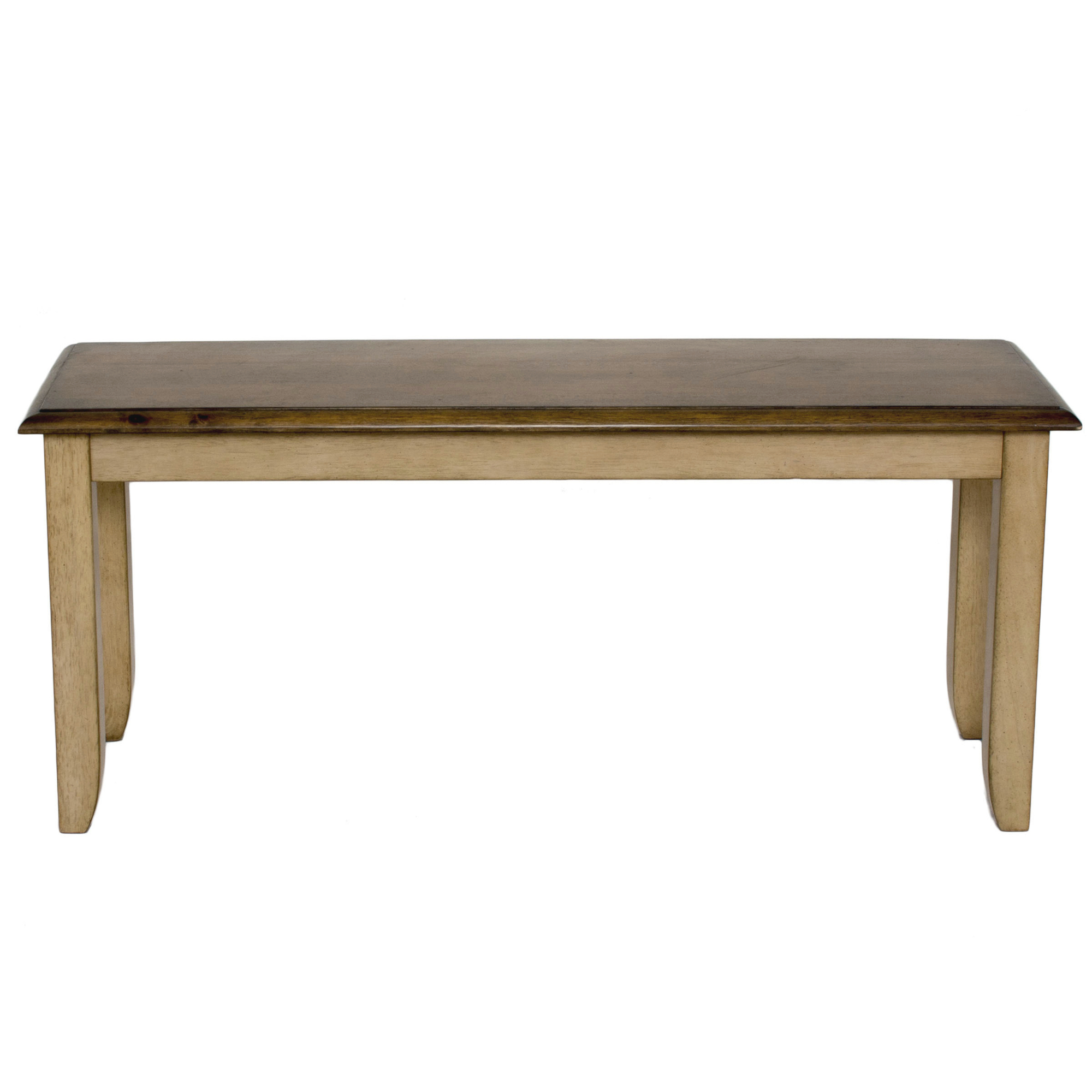 Brook Two Tone Brown Dining Bench 18 in. X 42 in. X 14 in.