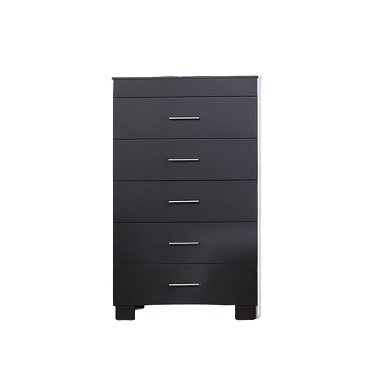 Vin 48 Inch Modern Minimal Tall Chest Dresser, 5 Drawers, Charcoal Gray- Saltoro Sherpi