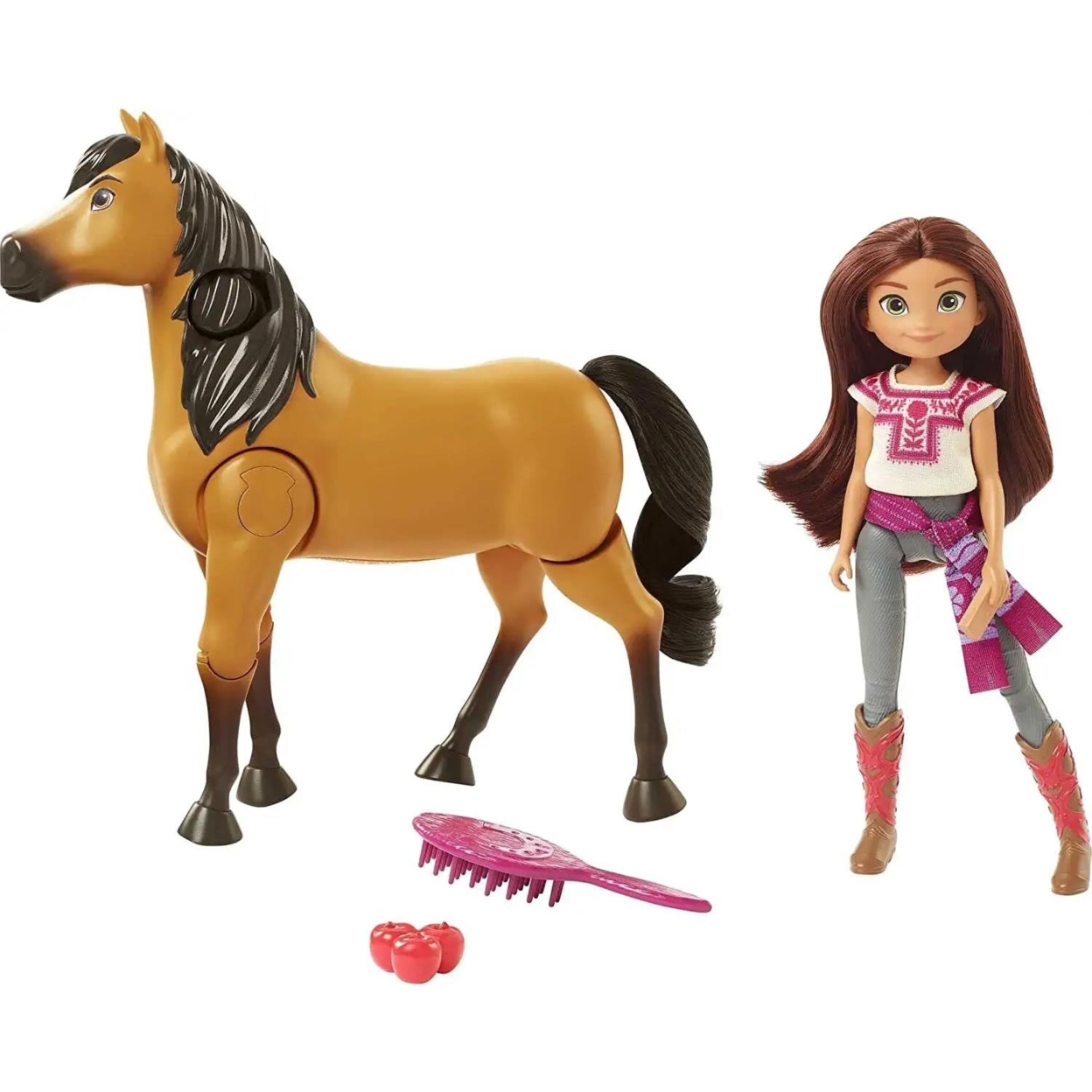 Spirit Untamed Lucky Doll & Horse Ride Together DreamWorks Moving Walking Set Mattel