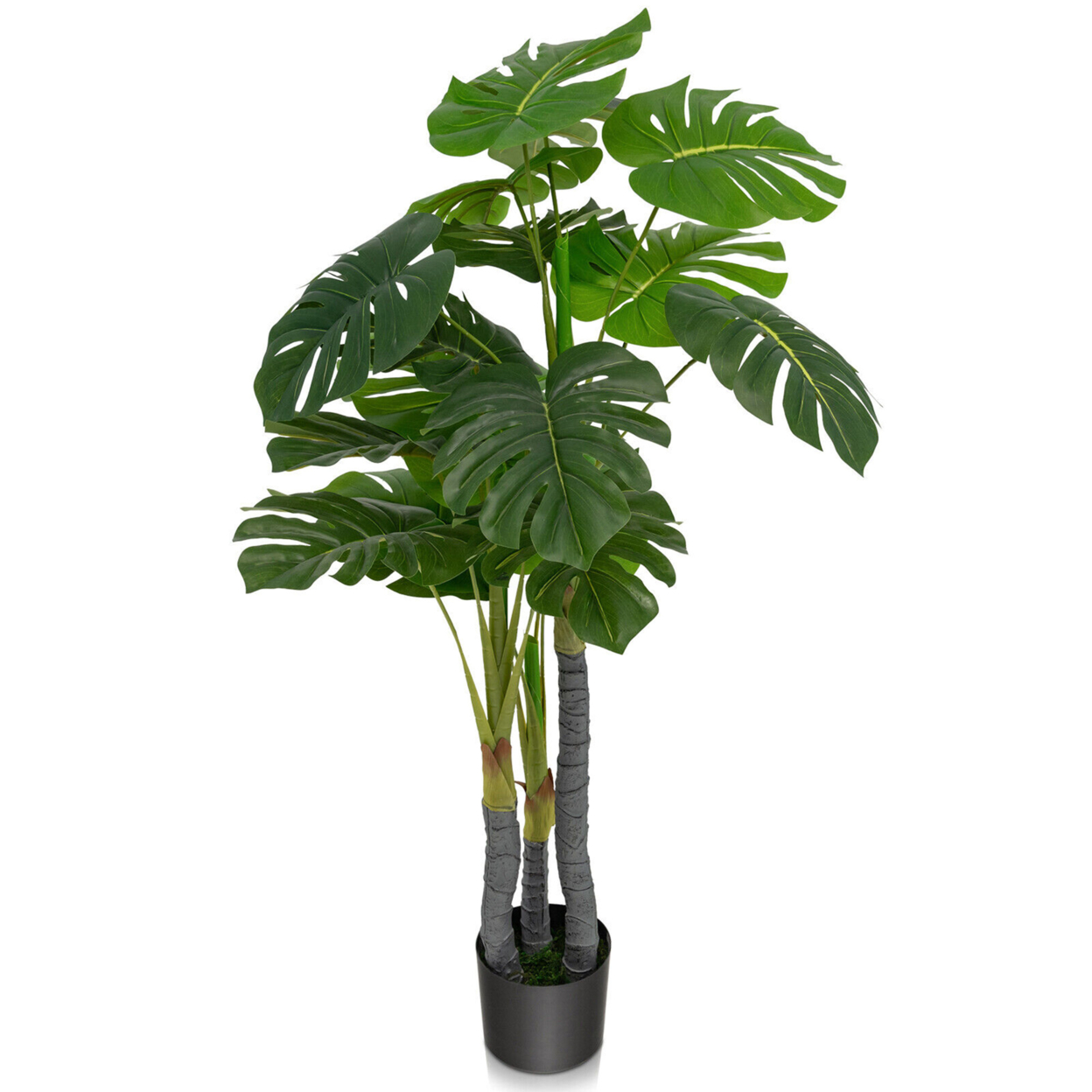 4FT Artificial Tree Artificial Monstera Palm Tree Fake Plant For Indoor Outdoor
