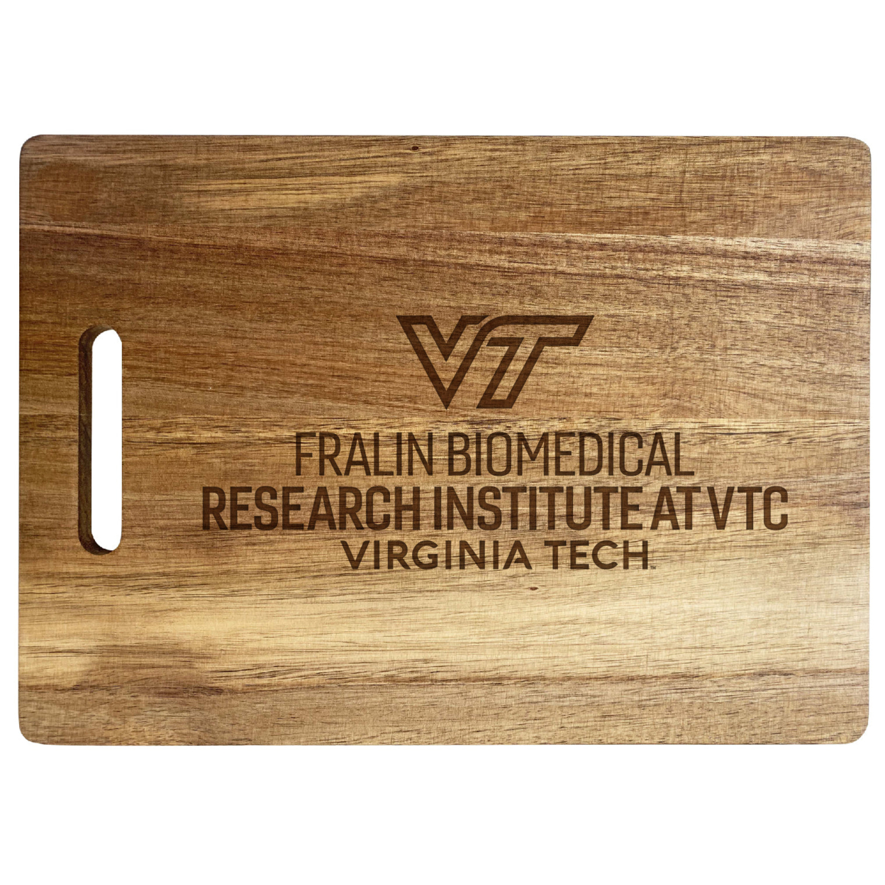 Virginia Tech Fralin Biomedical Research Institute Engraved Wooden Cutting Board 10 X 14 Acacia Wood - Large Engraving