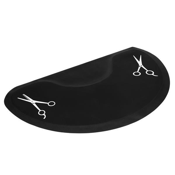 3"x5"x1"- 2" Beauty Salon Semicircle Anti-fatigue Salon Mat Scissors Pattern Black