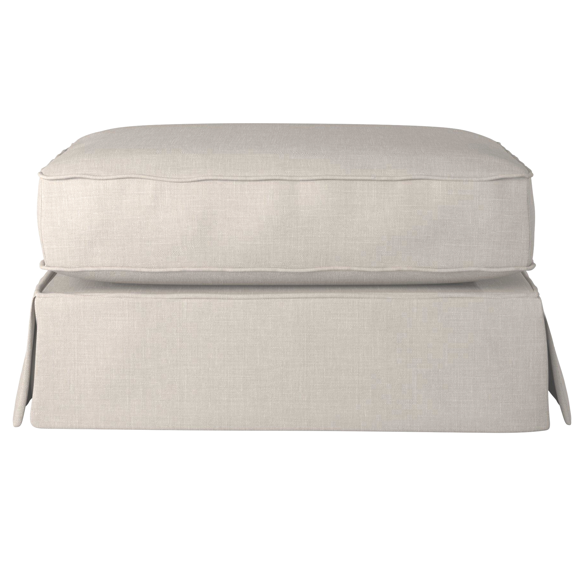 Americana Light Gray Upholstered Pillow Top Ottoman