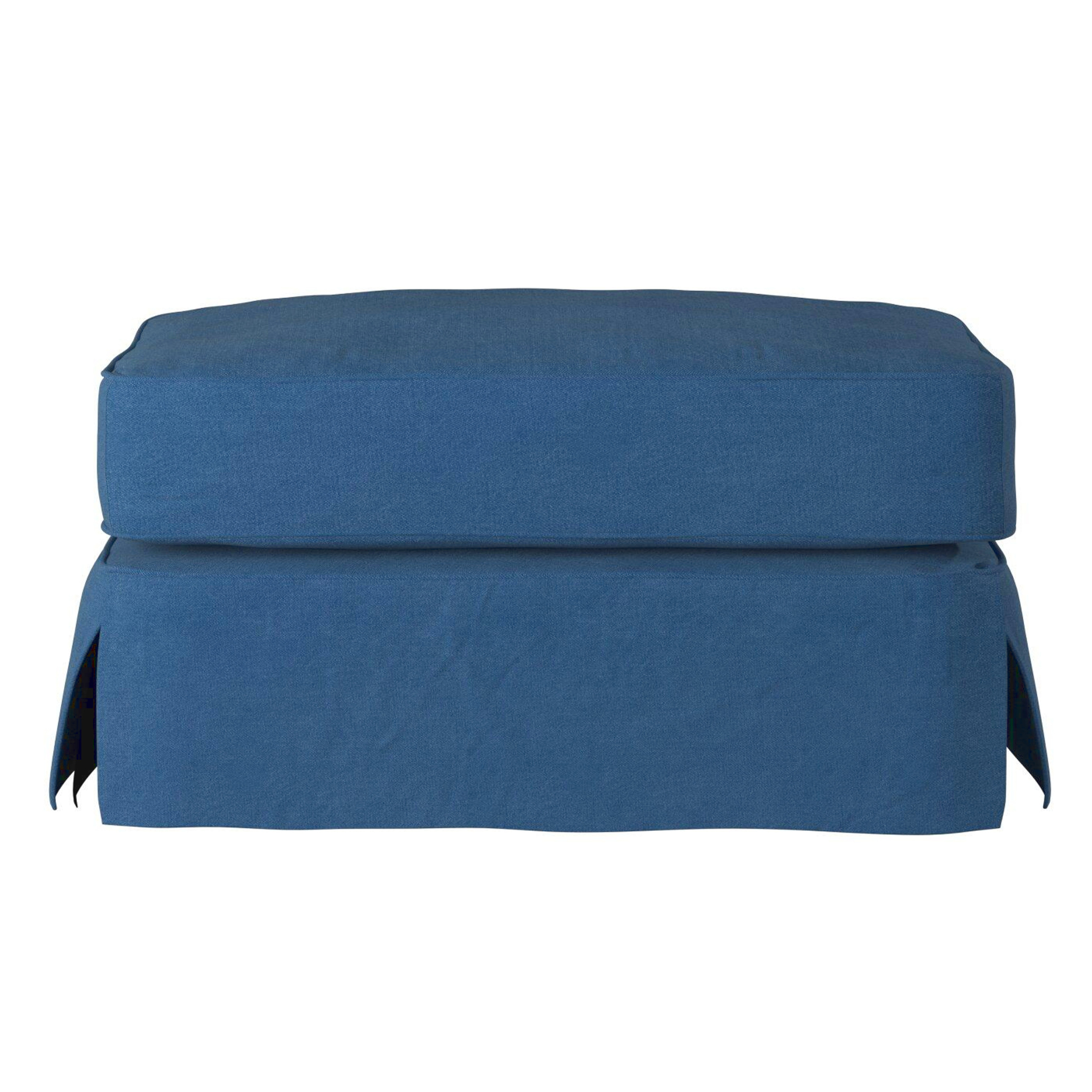 Besthom Americana Upholstered Pillow Top Ottoman - Indigo Blue