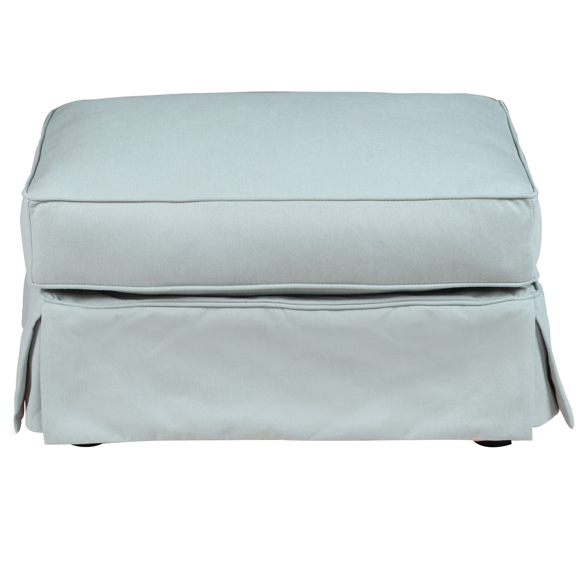 Horizon Upholstered Pillow Top Ottoman - Aqua Blue